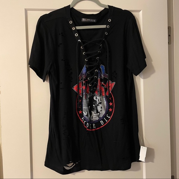 NWT Lace up Band Tee 🤟🏻 - Picture 1 of 3